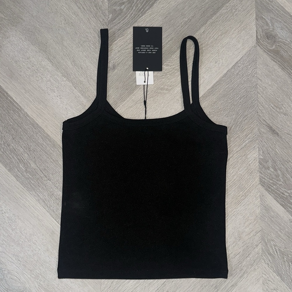 4TH Reckless Black Becca Ribbed Tank xs NWTS